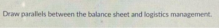 Draw parallels between the balance sheet and