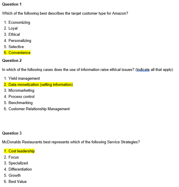 Question 1 Which of the following best describes