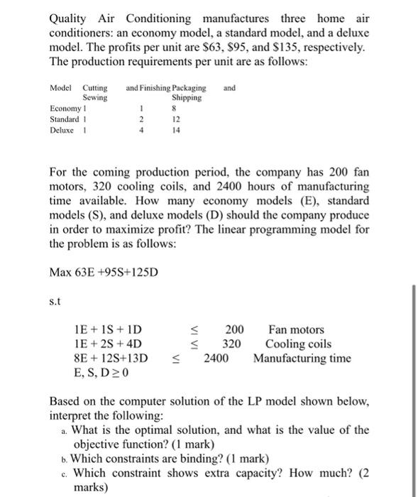 Quality Air Conditioning manufactures three home