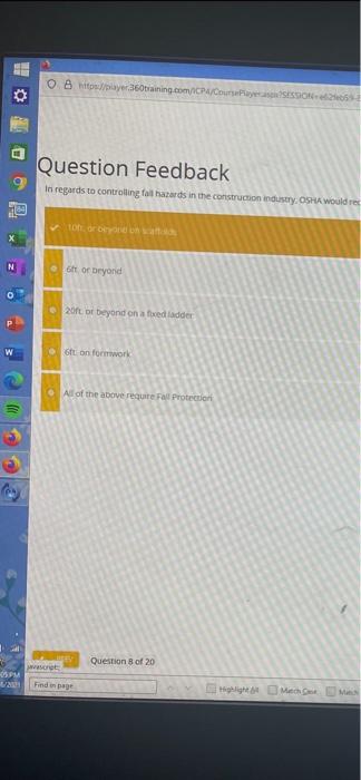 Question:In regards to controlling fall hazards