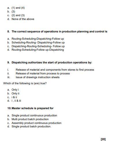 Question 1 1. The sales and operations plan links