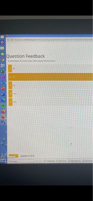 O. Question Feedback At what death of a trenches