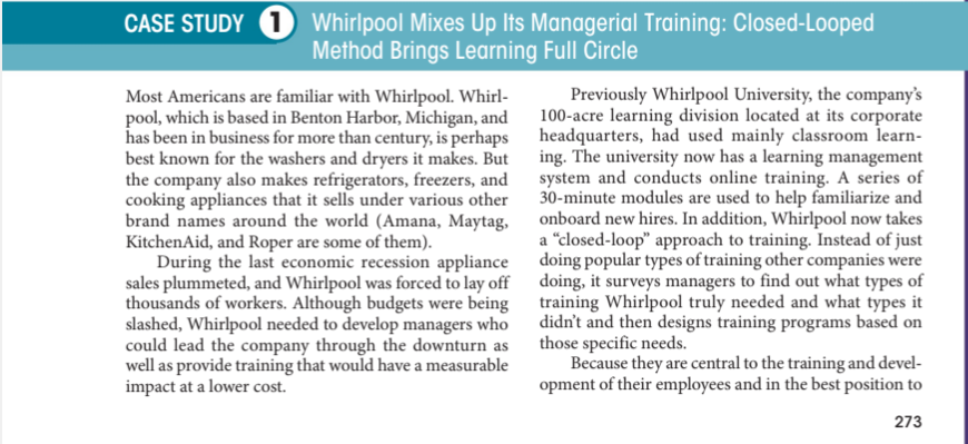 Respond to the questions at the end of Case Study