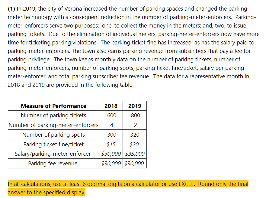 (1) In 2019, the city of Verona increased the