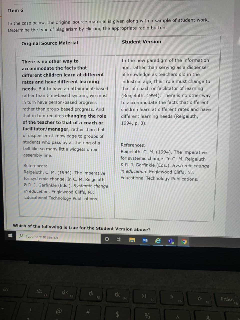 Item 5 In the case below, the original source