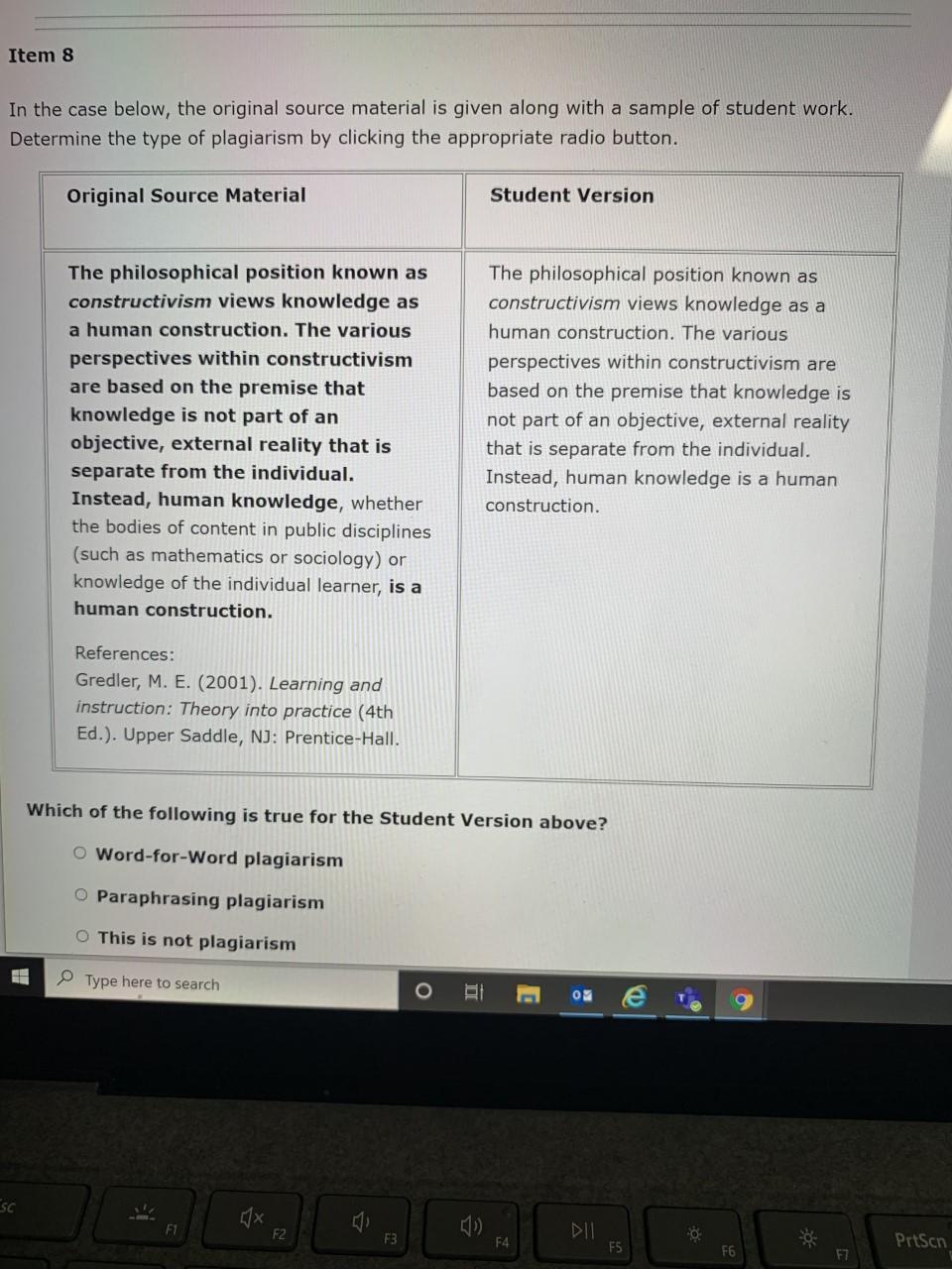 Item 5 In the case below, the original source