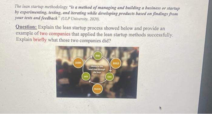 The lean startup methodology "is a method of