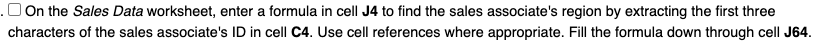 . On the Sales Data worksheet, enter a formula in