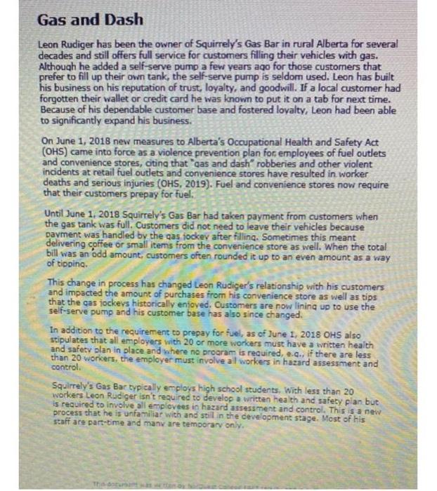 Gas and Dash Leon Rudiger has been the owner of