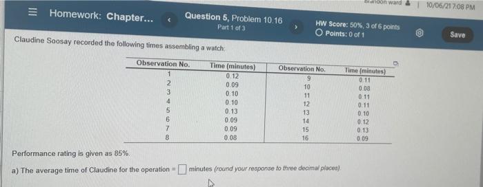 Brandon ward 10/06/21 7:07 PM E Homework: