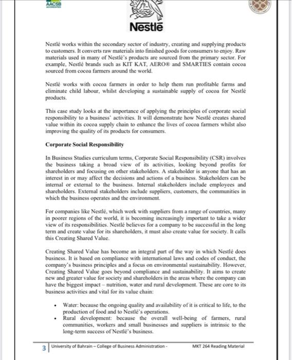 Students are required to read the case thoroughly