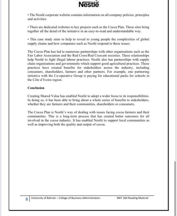 Students are required to read the case thoroughly