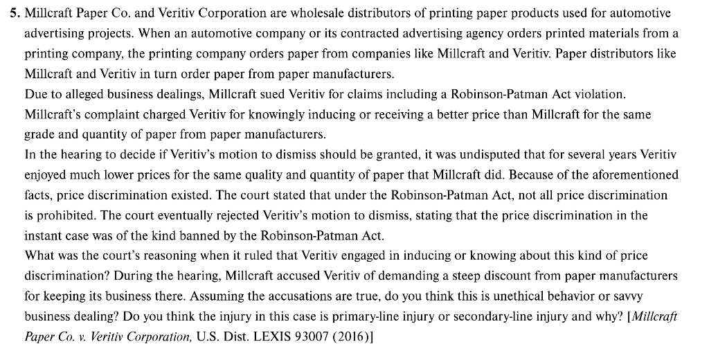 5. Millcraft Paper Co. and Veritiv Corporation