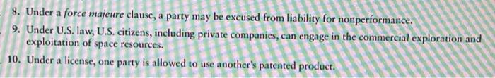 true /false business law - international and