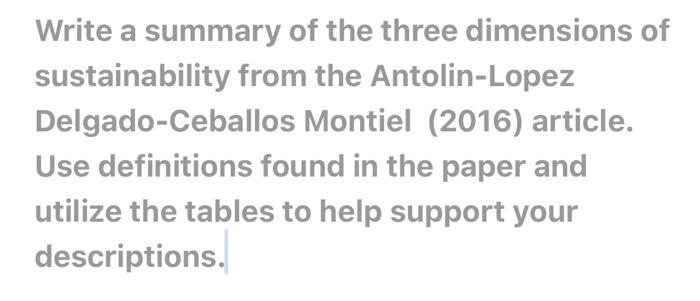 Write a summary of the three dimensions of