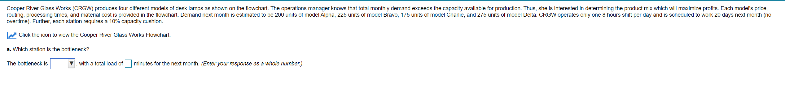 a. Which station is the bottleneck? b. Using the