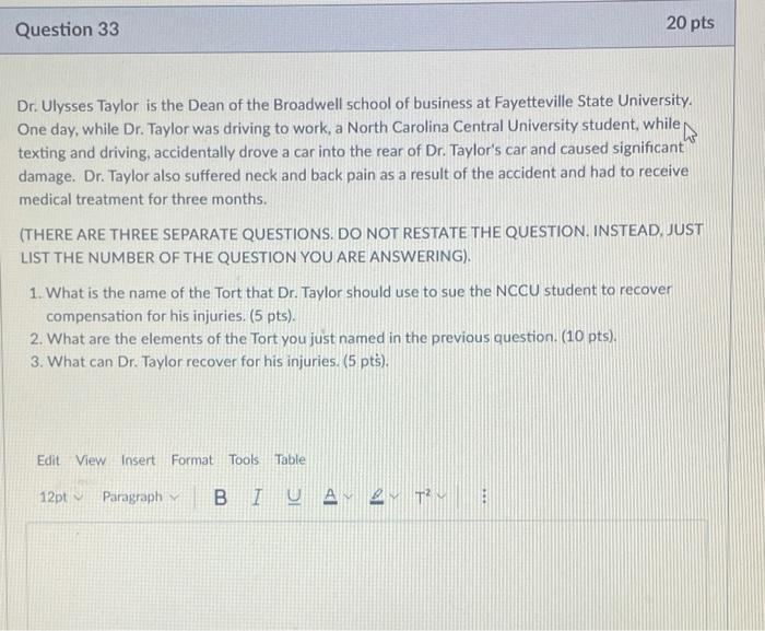 discussion Question 33 20 pts 'n Dr. Ulysses