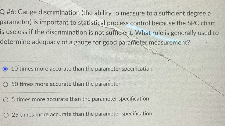 What is the answer? Q #6: Gauge discrimination