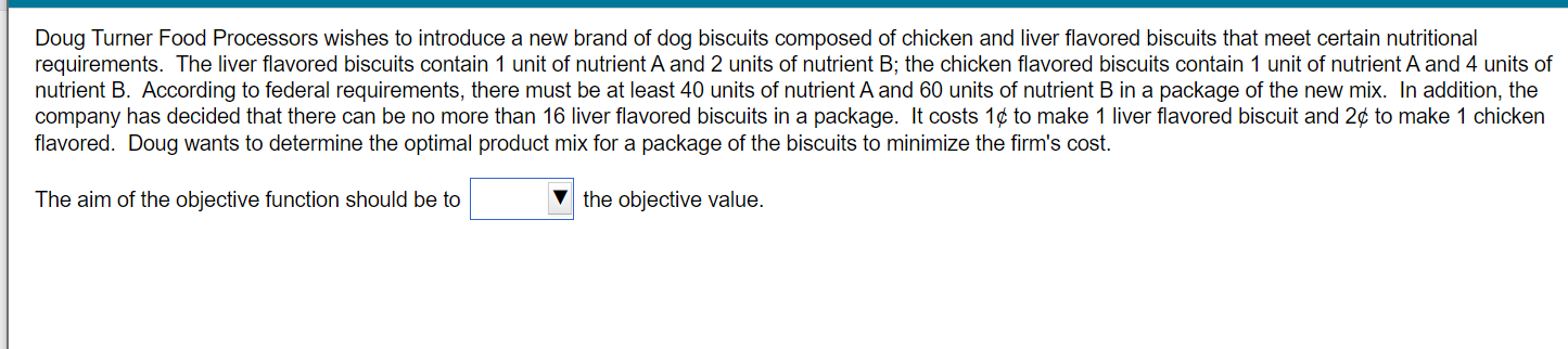 Questions: The aim of the objective function
