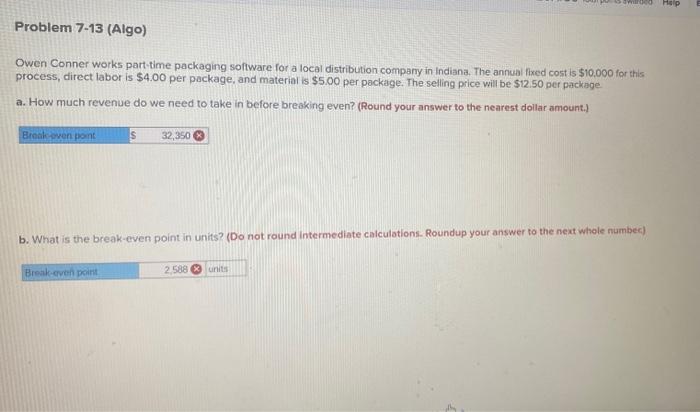 Harp Problem 7-13 (Algo) Owen Conner works
