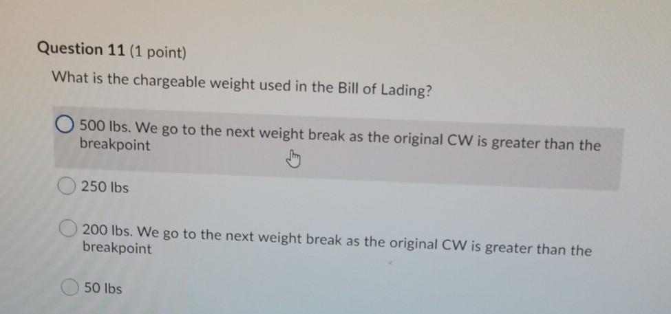Question 9 (1 point) What is the chargeable