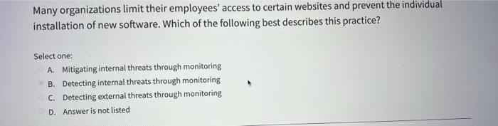 Many organizations limit their employees' access