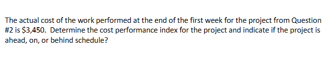 A project consist of three tasks. Task A is