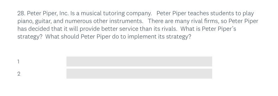 28. Peter Piper, Inc. Is a musical tutoring