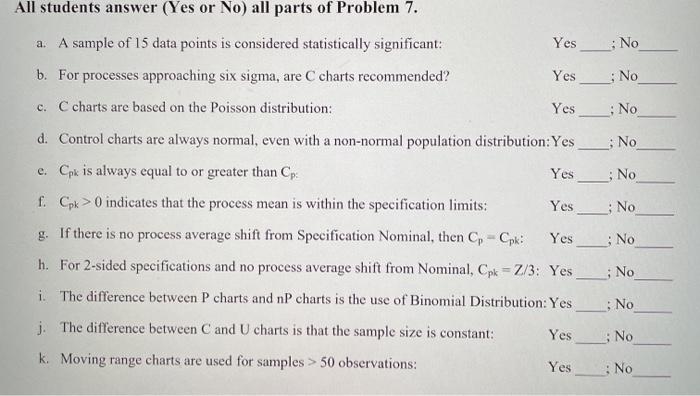 No No No ; No All students answer (Yes or No) all