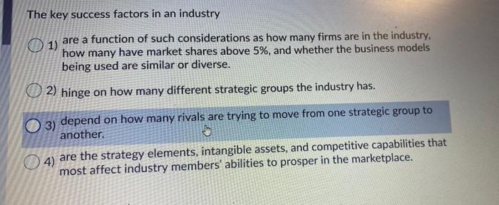 Please solve this correctly ASAP The key success