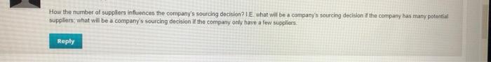 How the number of suppliers influences the