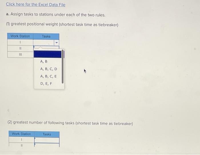 Problem 6-6 (Static) Twelve tasks, with times and