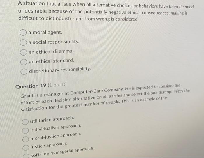 A situation that arises when all alternative