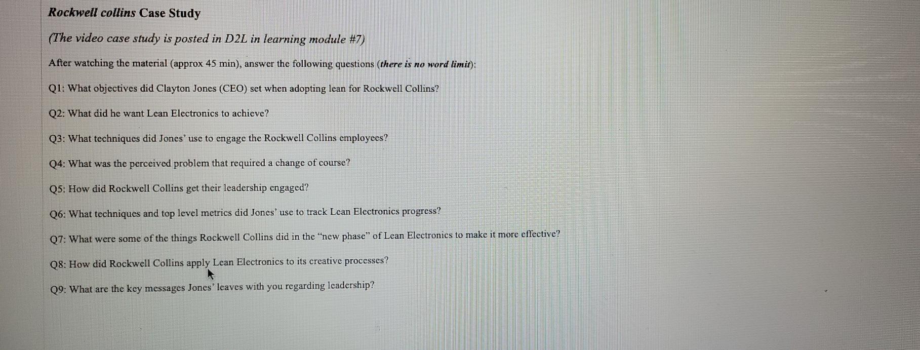 Rockwell collins Case Study (The video case study