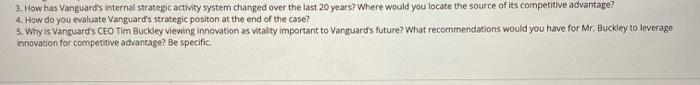3. How has Vanguard's internal strategic activity
