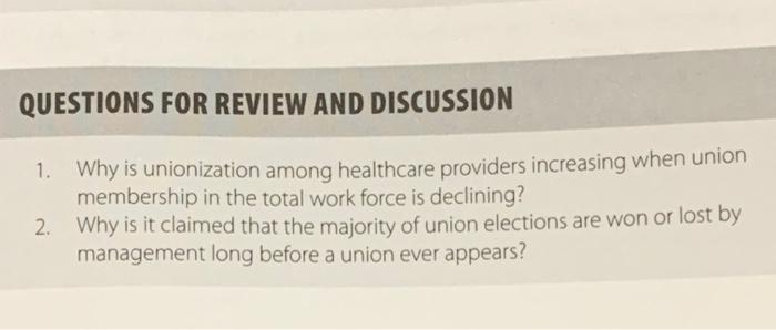 QUESTIONS FOR REVIEW AND DISCUSSION 1. Why is