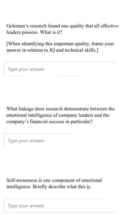 Goleman's research found one quality that all