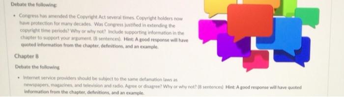 Debate the following Congress has amended the