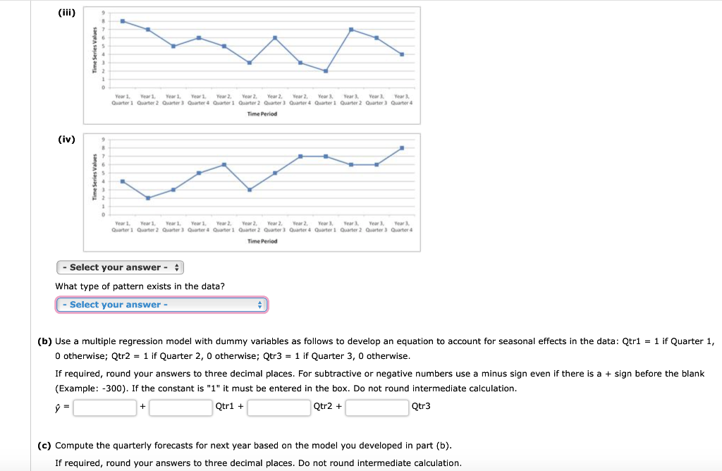 Consider the following time series data. Quarter
