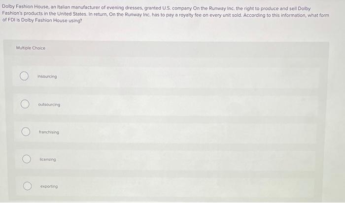 Dolby Fashion House, an Italian manufacturer of