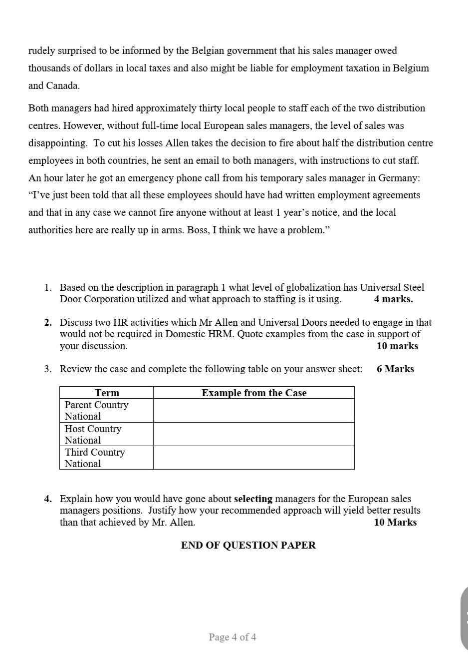 Please help me with my International Human