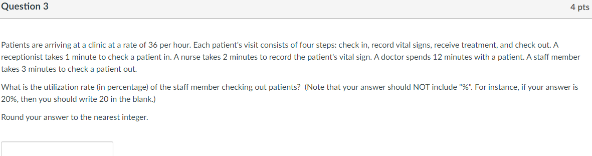 Question 1 4 pts One employee is in charge of the
