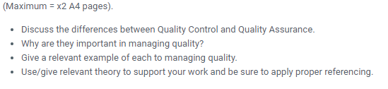 Discuss the differences between Quality Control