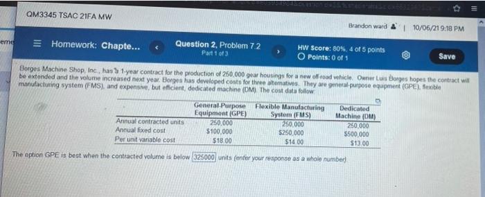 QM3345 TSAC 21FA MW Brandon ward & 10/06/219:18