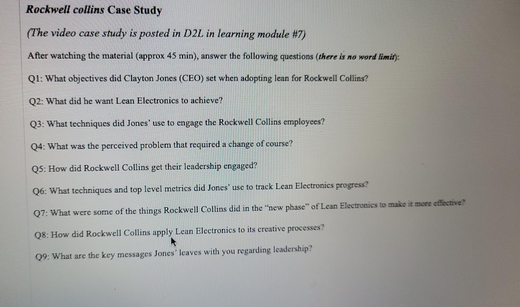 Rockwell collins Case Study (The video case study