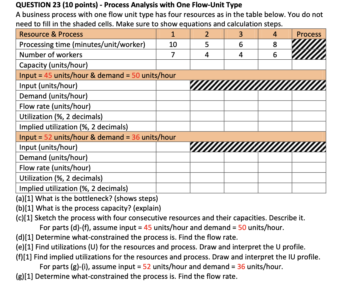 8 4 QUESTION 23 (10 points) - Process Analysis