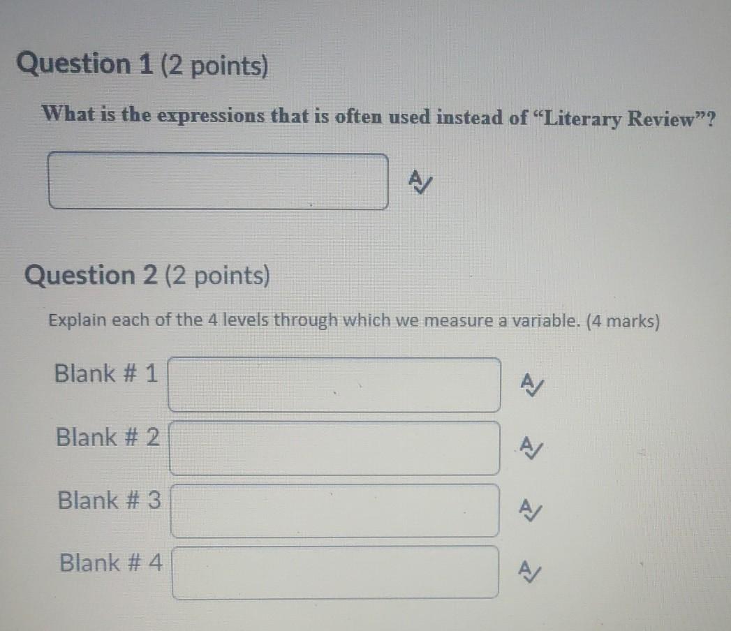 Question 1 (2 points) What is the expressions
