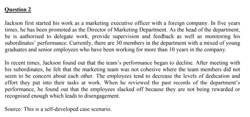 Question 2 Jackson first started his work as a