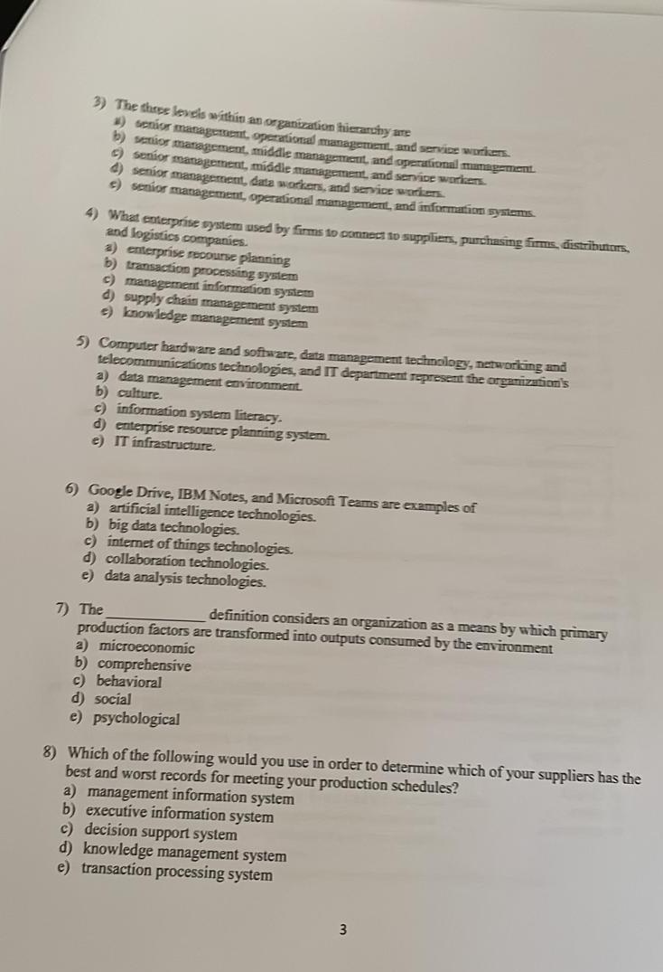 Answer all and correct pls. 3) The the levels