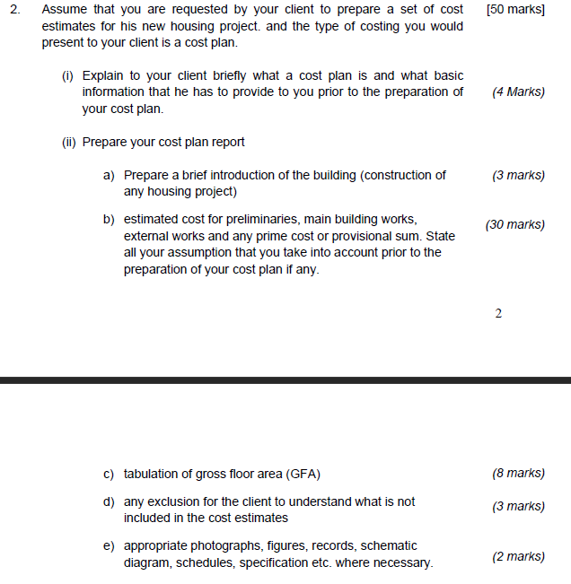 2. [50 marks] Assume that you are requested by